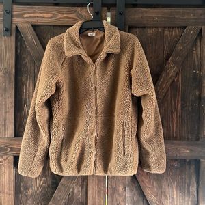 J Galt Fleece Sherpa Lined Full Zip Jacket Sz- Large